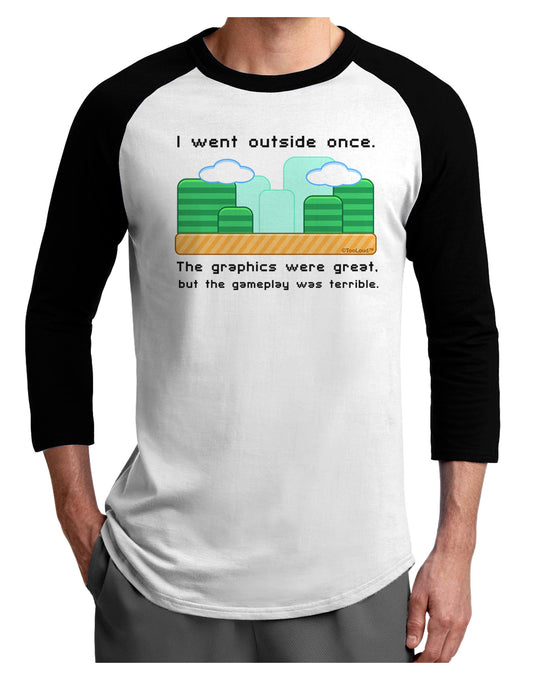 The Gameplay Was Terrible Adult Raglan Shirt-TooLoud-White-Black-X-Small-Davson Sales