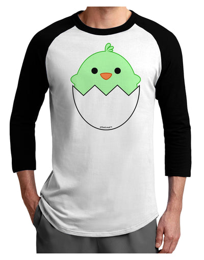 Cute Hatching Chick - Green Adult Raglan Shirt by TooLoud-TooLoud-White-Black-X-Small-Davson Sales