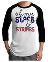 Oh My Stars and Stripes - Patriotic Design Adult Raglan Shirt-TooLoud-White-Black-X-Small-Davson Sales