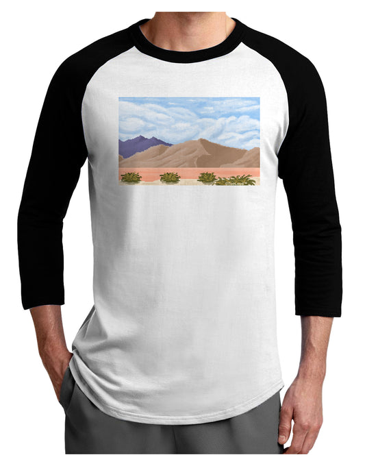 Pixel Landscape - Desert Adult Raglan Shirt-TooLoud-White-Black-X-Small-Davson Sales