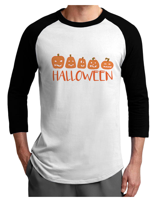 Halloween Pumpkins Adult Raglan Shirt-Mens T-Shirt-TooLoud-White-Black-X-Small-Davson Sales