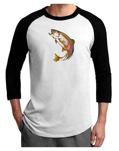 Rainbow Trout Adult Raglan Shirt-Raglan Shirt-TooLoud-White-Black-X-Small-Davson Sales