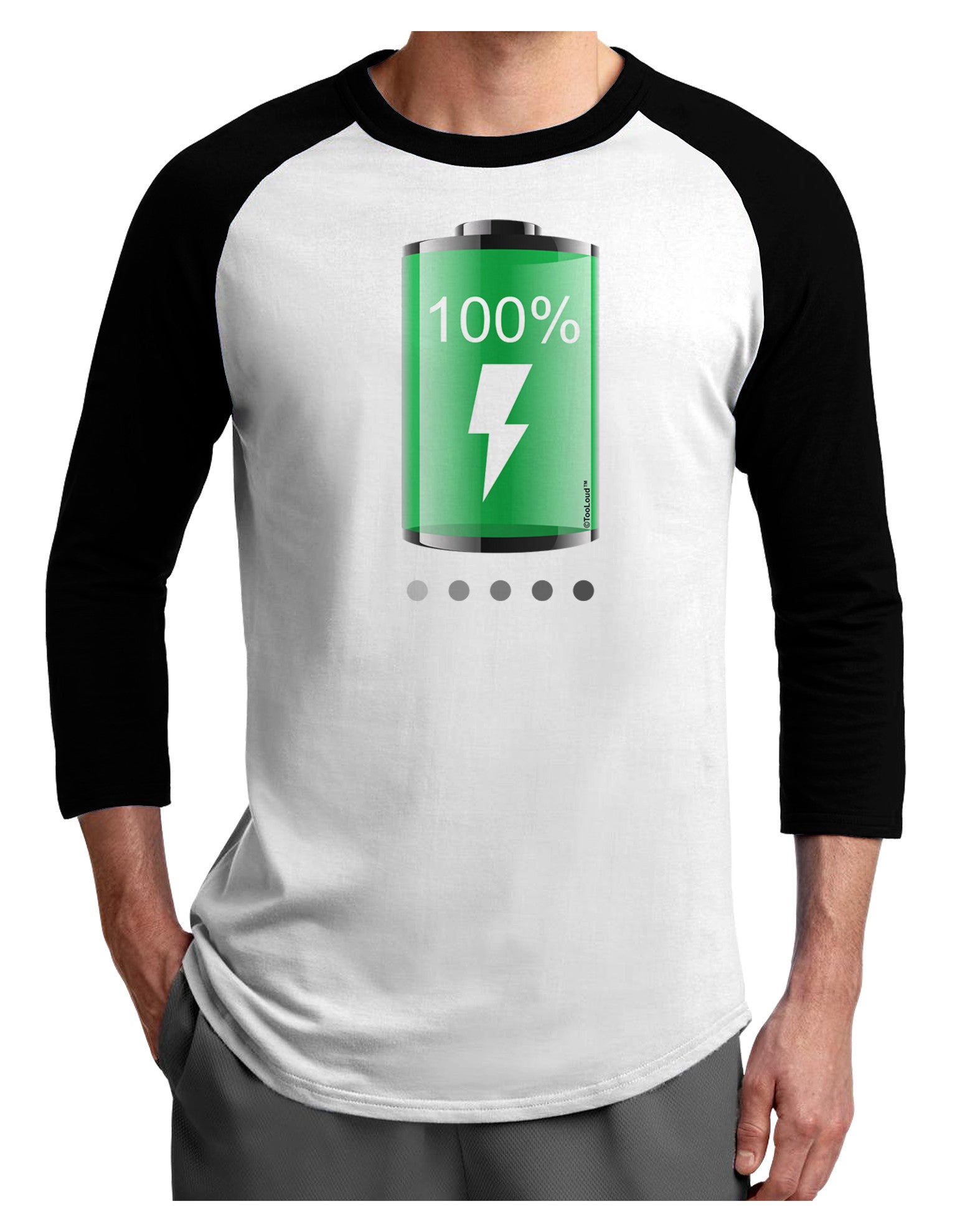 Full Energy 100 Percent Adult Raglan Shirt-Raglan Shirt-TooLoud-White-Black-X-Small-Davson Sales