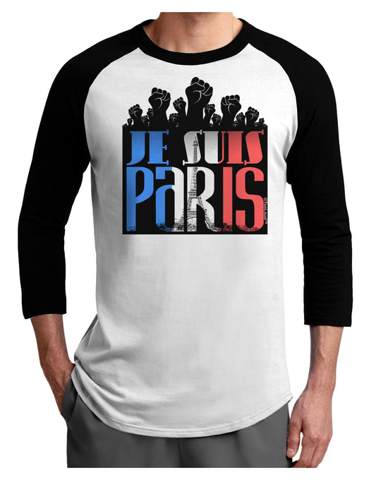 Je Suis Paris - Strong Adult Raglan Shirt by-Raglan Shirt-TooLoud-White-Black-X-Small-Davson Sales