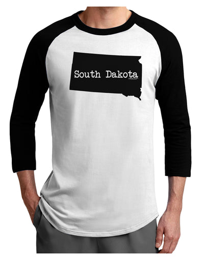 South Dakota - United States Shape Adult Raglan Shirt by TooLoud-TooLoud-White-Black-X-Small-Davson Sales