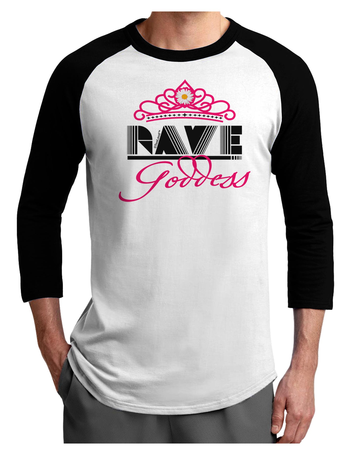 Rave Goddess Adult Raglan Shirt-Raglan Shirt-TooLoud-White-Black-X-Small-Davson Sales
