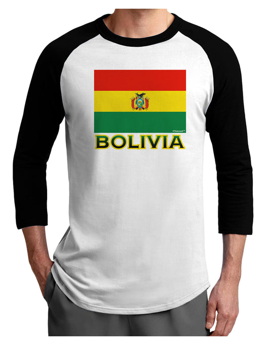 Bolivia Flag Adult Raglan Shirt-Raglan Shirt-TooLoud-White-Black-X-Small-Davson Sales