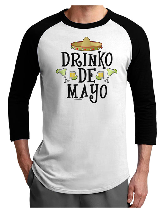 Drinko De Mayo Adult Raglan Shirt-TooLoud-White-Black-X-Small-Davson Sales