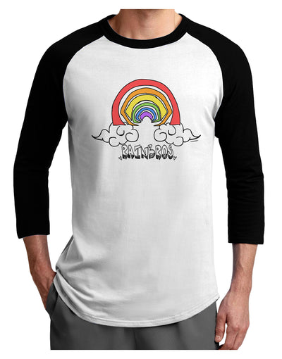 TooLoud RAINBROS Adult Raglan Shirt-Mens-Tshirts-TooLoud-White-Black-X-Small-Davson Sales