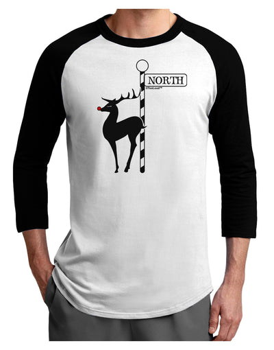 Rudolf the Ratchet Reindeer Adult Raglan Shirt-TooLoud-White-Black-X-Small-Davson Sales