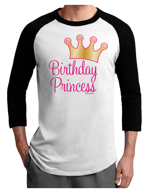Birthday Princess - Tiara Adult Raglan Shirt by TooLoud-Raglan Shirt-TooLoud-White-Black-X-Small-Davson Sales