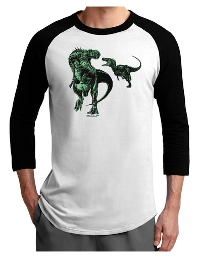 Jurassic Dinosaur Design 1 Adult Raglan Shirt by TooLoud-TooLoud-White-Black-X-Small-Davson Sales