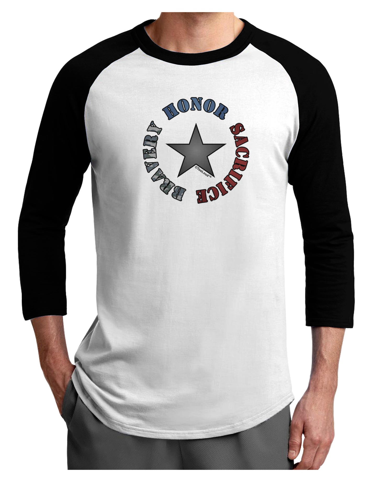 Honor Sacrifice Bravery Adult Raglan Shirt by TooLoud-TooLoud-White-Black-X-Small-Davson Sales