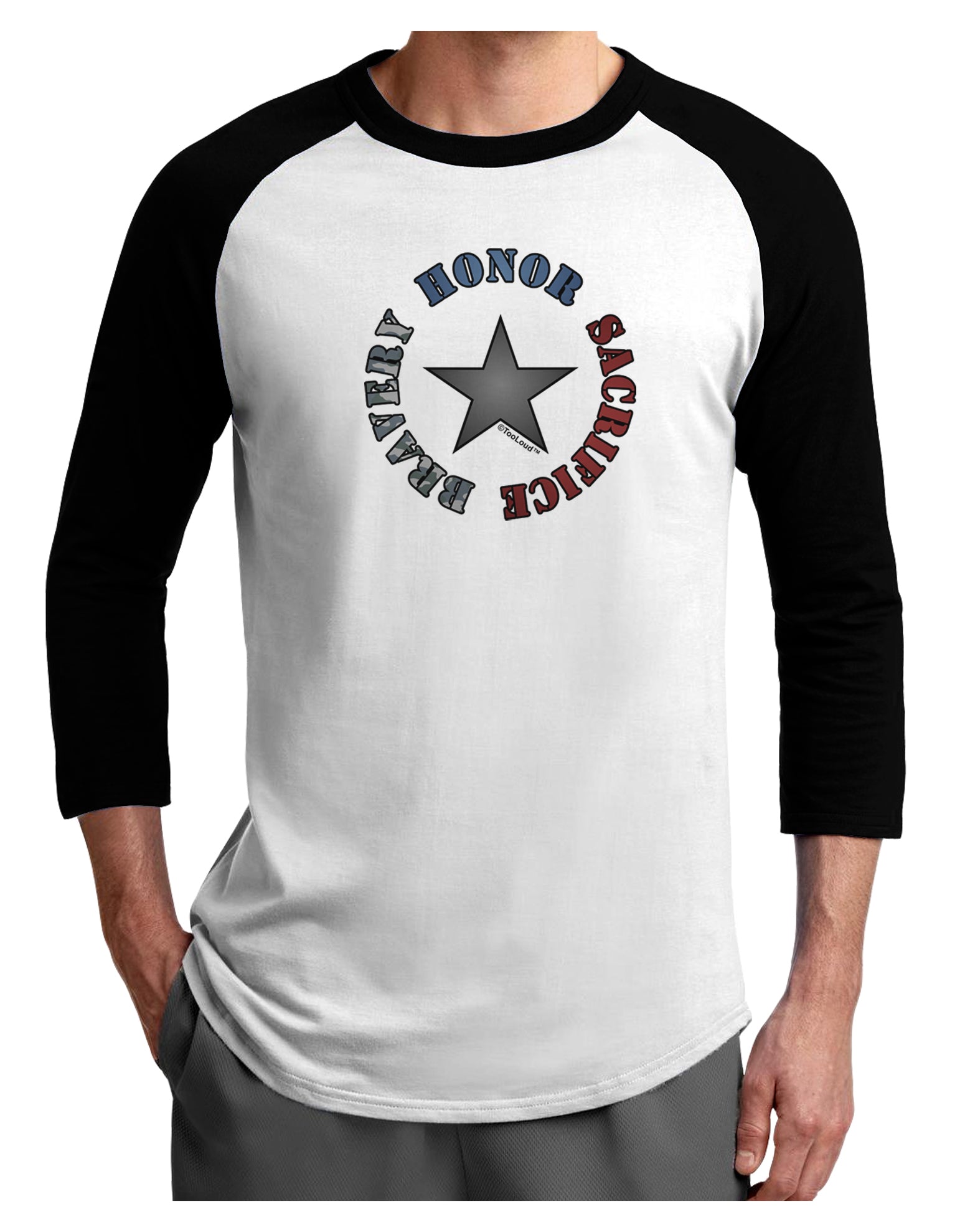 Honor Sacrifice Bravery Adult Raglan Shirt by TooLoud-TooLoud-White-Black-X-Small-Davson Sales