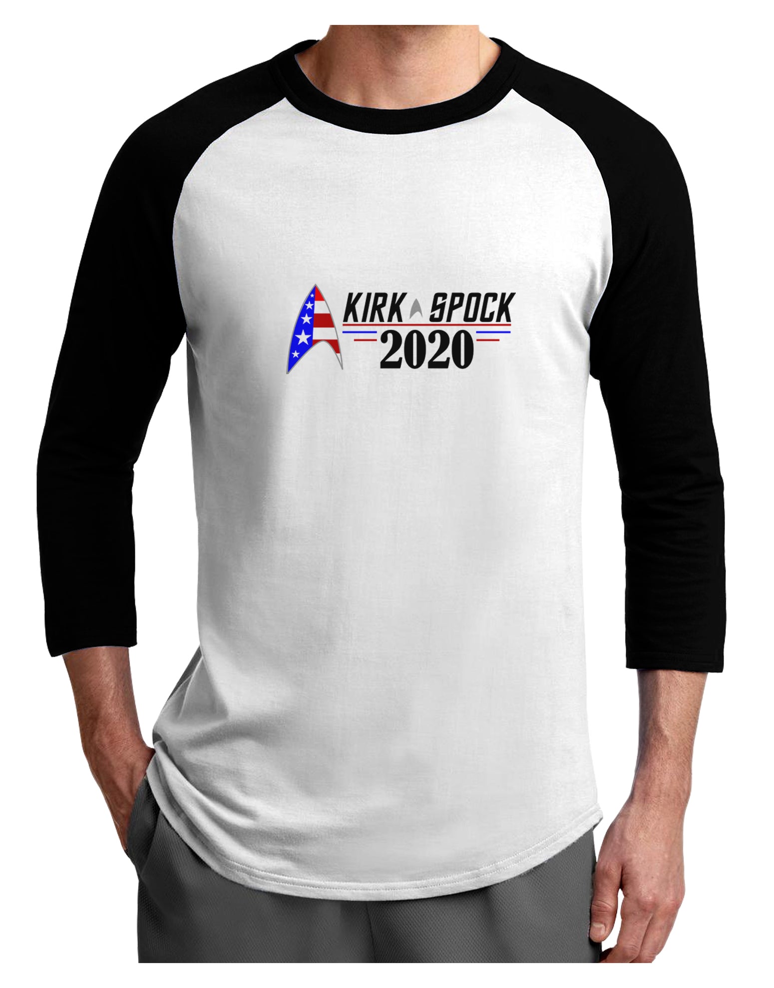 Kirk Spock 2020 Funny Adult Raglan Shirt by TooLoud-TooLoud-White-Black-X-Small-Davson Sales