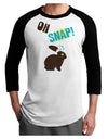 TooLoud Oh Snap Chocolate Easter Bunny Adult Raglan Shirt-Raglan Shirt-TooLoud-White-Black-X-Small-Davson Sales