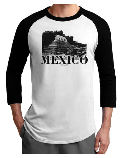 Mexico - Temple No 2 Adult Raglan Shirt-TooLoud-White-Black-X-Small-Davson Sales