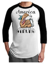 America is Strong We will Overcome This Adult Raglan Shirt White Black