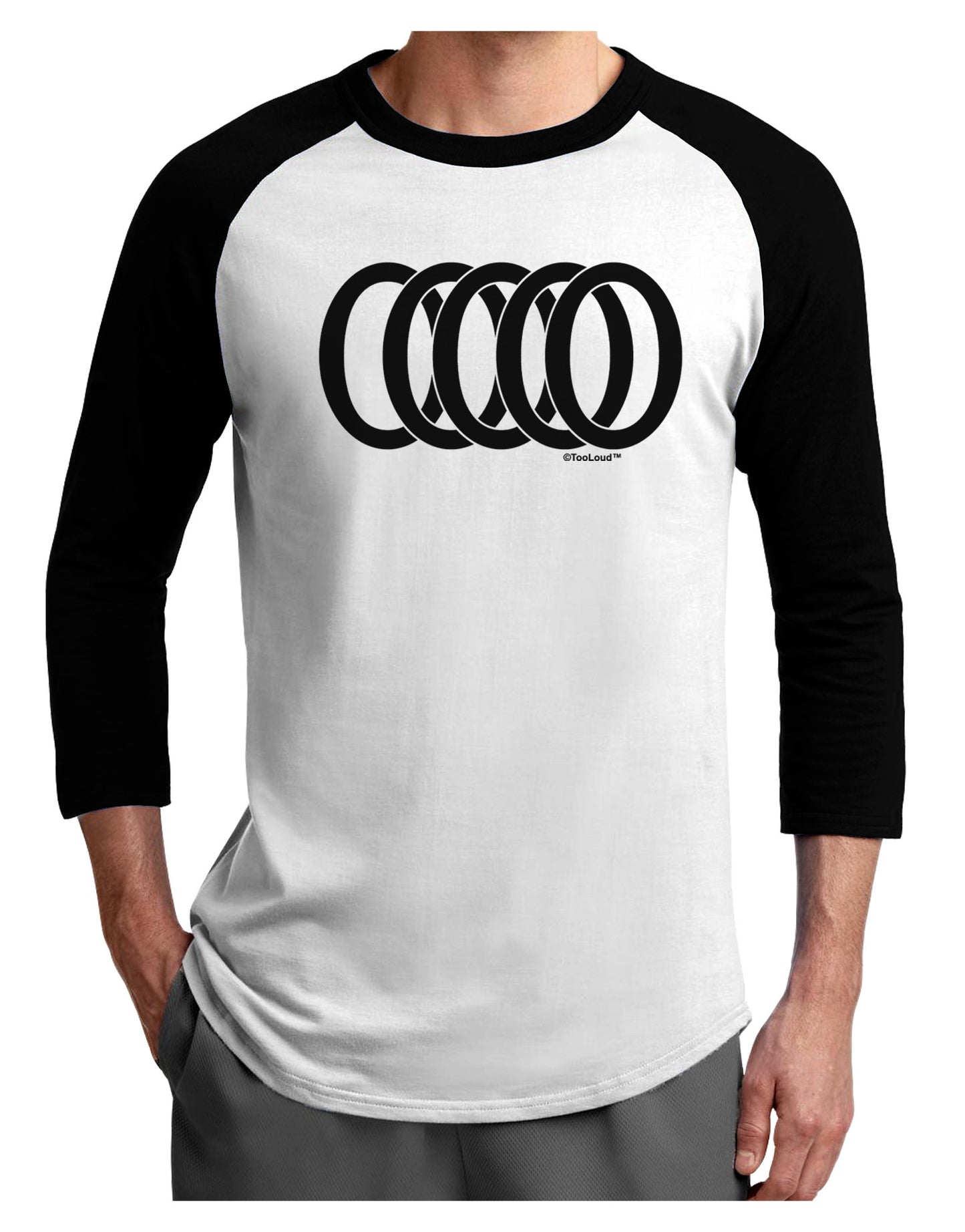 Five Golden Rings Adult Raglan Shirt-TooLoud-White-Black-X-Small-Davson Sales