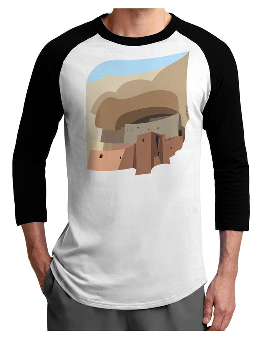 Montezuma Castle Artwork Adult Raglan Shirt-Raglan Shirt-TooLoud-White-Black-X-Small-Davson Sales