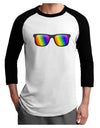 Pride Rainbow Lenses Adult Raglan Shirt by TooLoud-TooLoud-White-Black-X-Small-Davson Sales