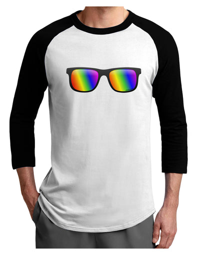 Pride Rainbow Lenses Adult Raglan Shirt by TooLoud-TooLoud-White-Black-X-Small-Davson Sales