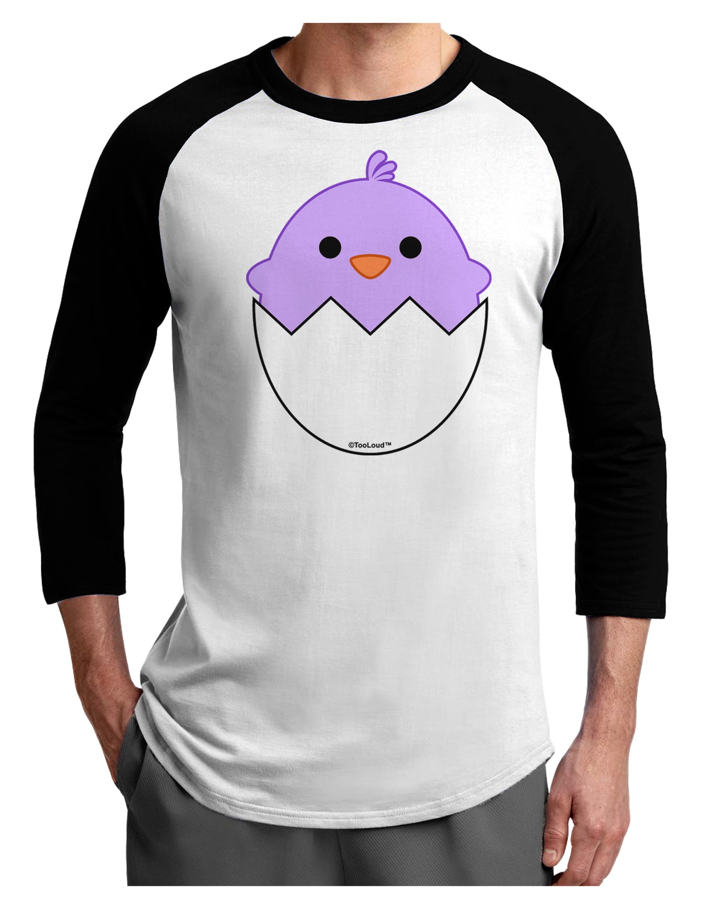 Cute Hatching Chick - Purple Adult Raglan Shirt by TooLoud-TooLoud-White-Black-X-Small-Davson Sales