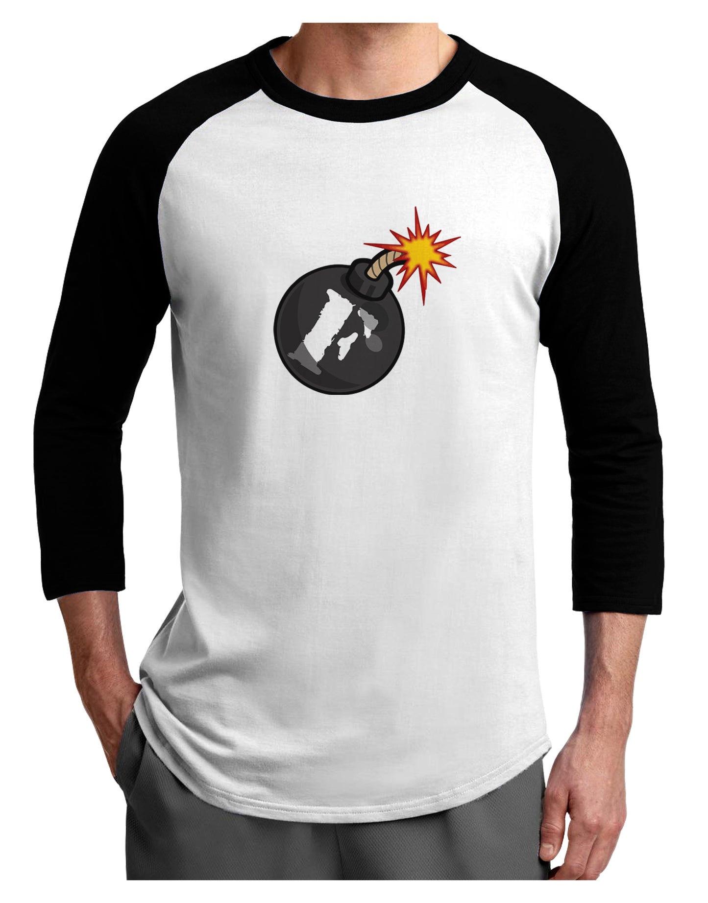 F-Bomb Funny Adult Raglan Shirt by TooLoud-TooLoud-White-Black-X-Small-Davson Sales