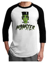 Momster Frankenstein Adult Raglan Shirt White Black 3XL Tooloud
