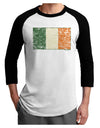 Distressed Irish Flag - Flag of Ireland Adult Raglan Shirt-Raglan Shirt-TooLoud-White-Black-X-Small-Davson Sales