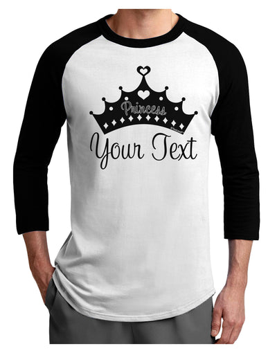 Personalized Princess -Name- Design Adult Raglan Shirt-TooLoud-White-Black-X-Small-Davson Sales