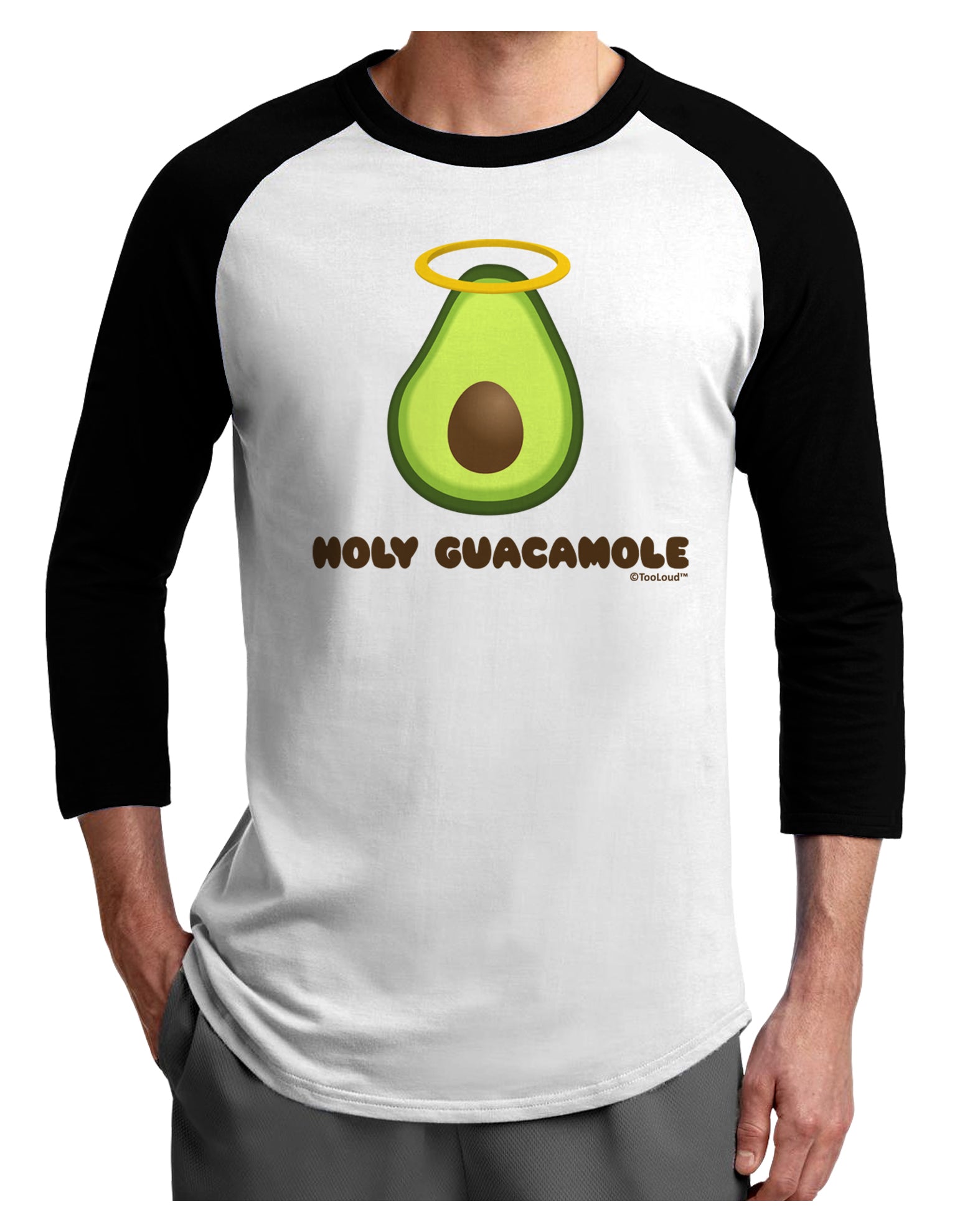 Holy Guacamole Design Adult Raglan Shirt by TooLoud-TooLoud-White-Black-X-Small-Davson Sales