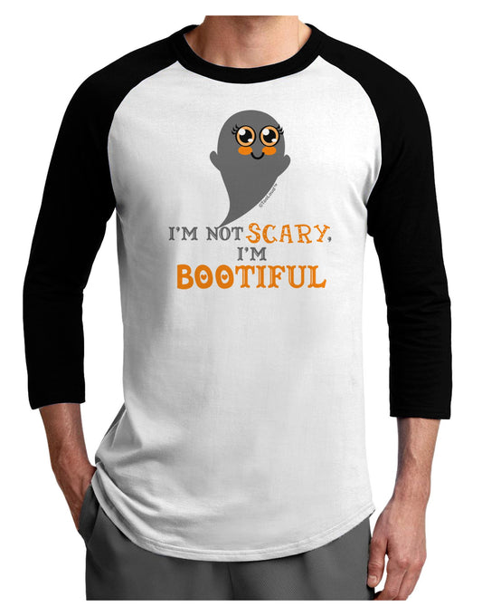 BOOtiful Ghost Orange Adult Raglan Shirt-Raglan Shirt-TooLoud-White-Black-XXX-Large-Davson Sales