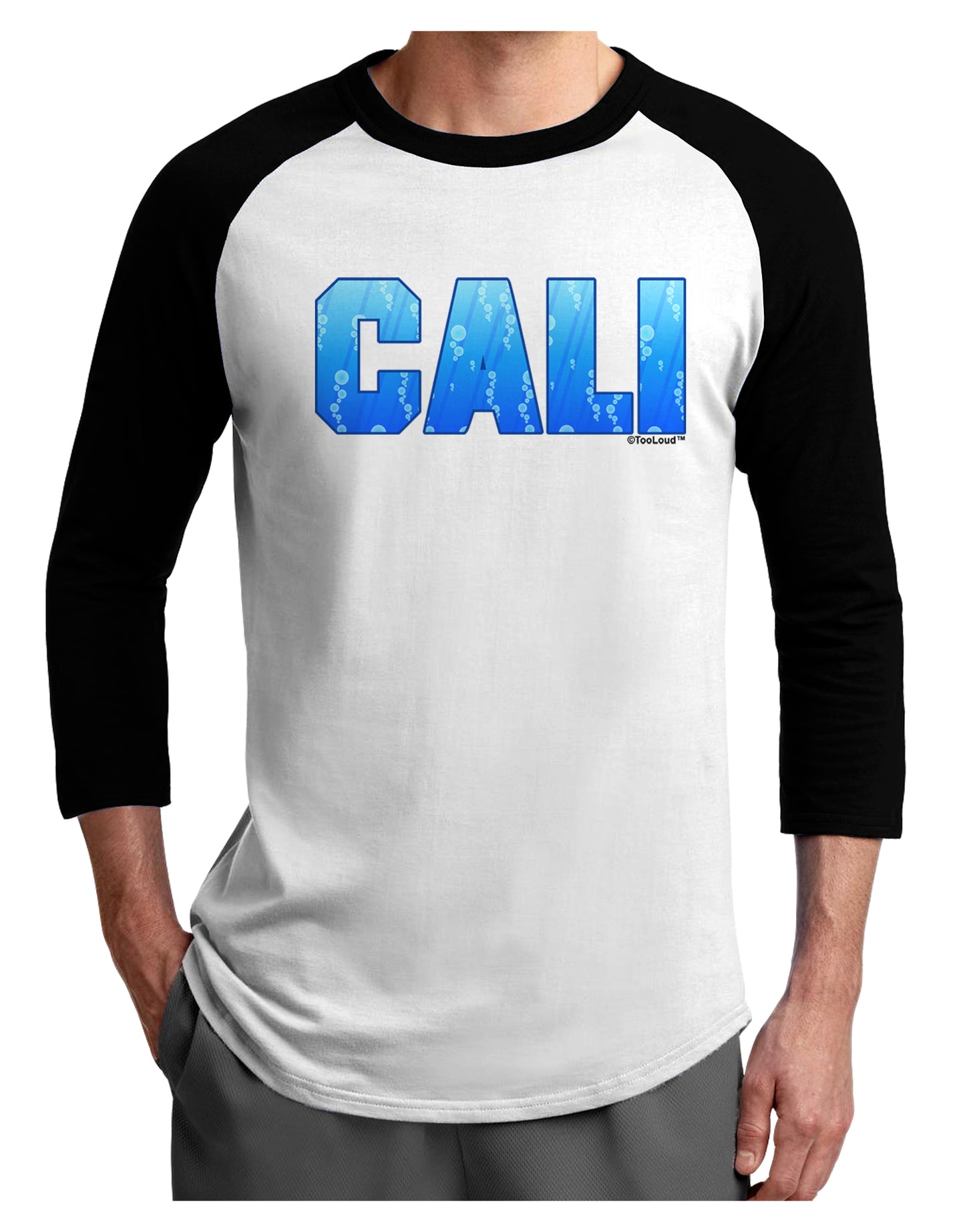 Cali Ocean Bubbles Adult Raglan Shirt by TooLoud-TooLoud-White-Black-X-Small-Davson Sales