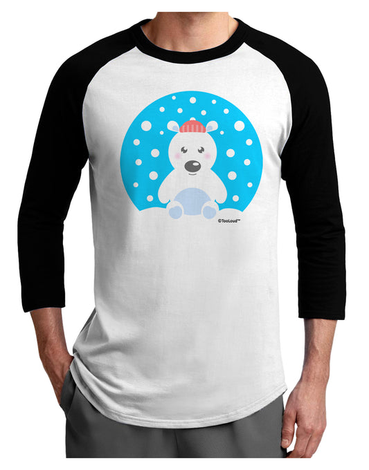 Cute Polar Bear - Christmas Adult Raglan Shirt by TooLoud-TooLoud-White-Black-X-Small-Davson Sales