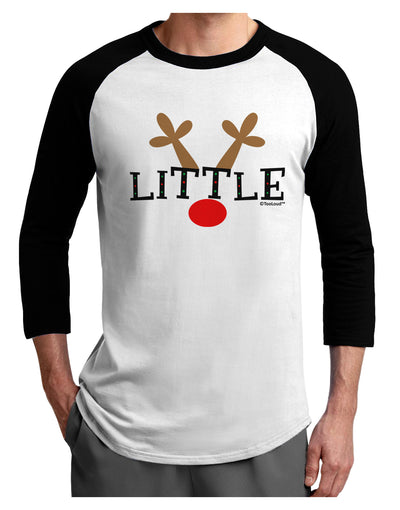 Matching Family Christmas Design - Reindeer - Little Adult Raglan Shirt by TooLoud-TooLoud-White-Black-X-Small-Davson Sales