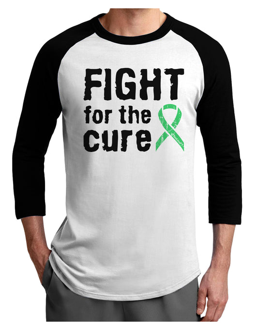 Fight for the Cure - Light Green Ribbon Celiac Disease Adult Raglan Shirt-TooLoud-White-Black-X-Small-Davson Sales
