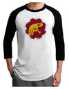 Jurassic Dinosaur Face Blood Splatter Adult Raglan Shirt by TooLoud-TooLoud-White-Black-X-Small-Davson Sales