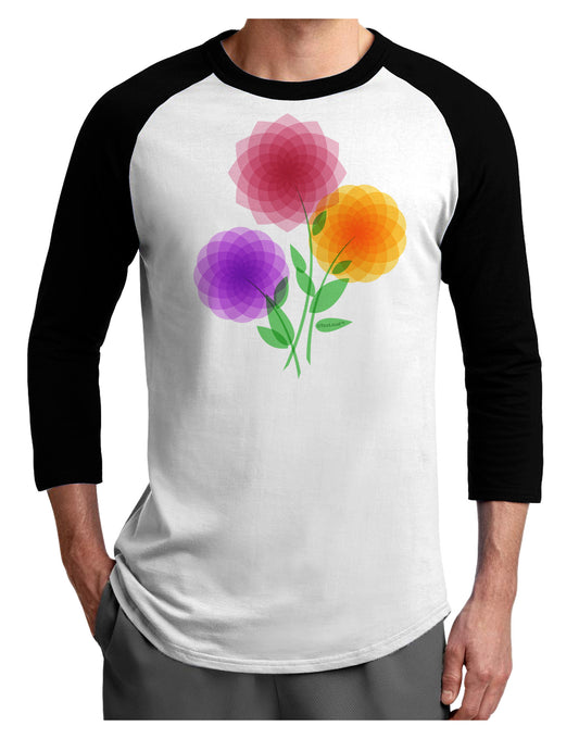 Crystal Dahlias Adult Raglan Shirt-Raglan Shirt-TooLoud-White-Black-X-Small-Davson Sales
