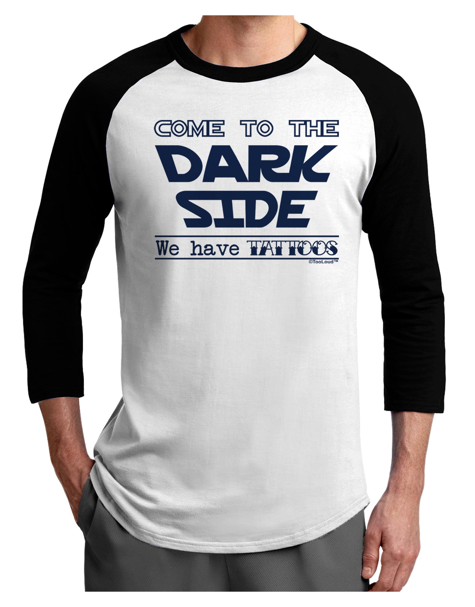 Come To The Dark Side - Tattoos Adult Raglan Shirt by-Raglan Shirt-TooLoud-White-Black-X-Small-Davson Sales