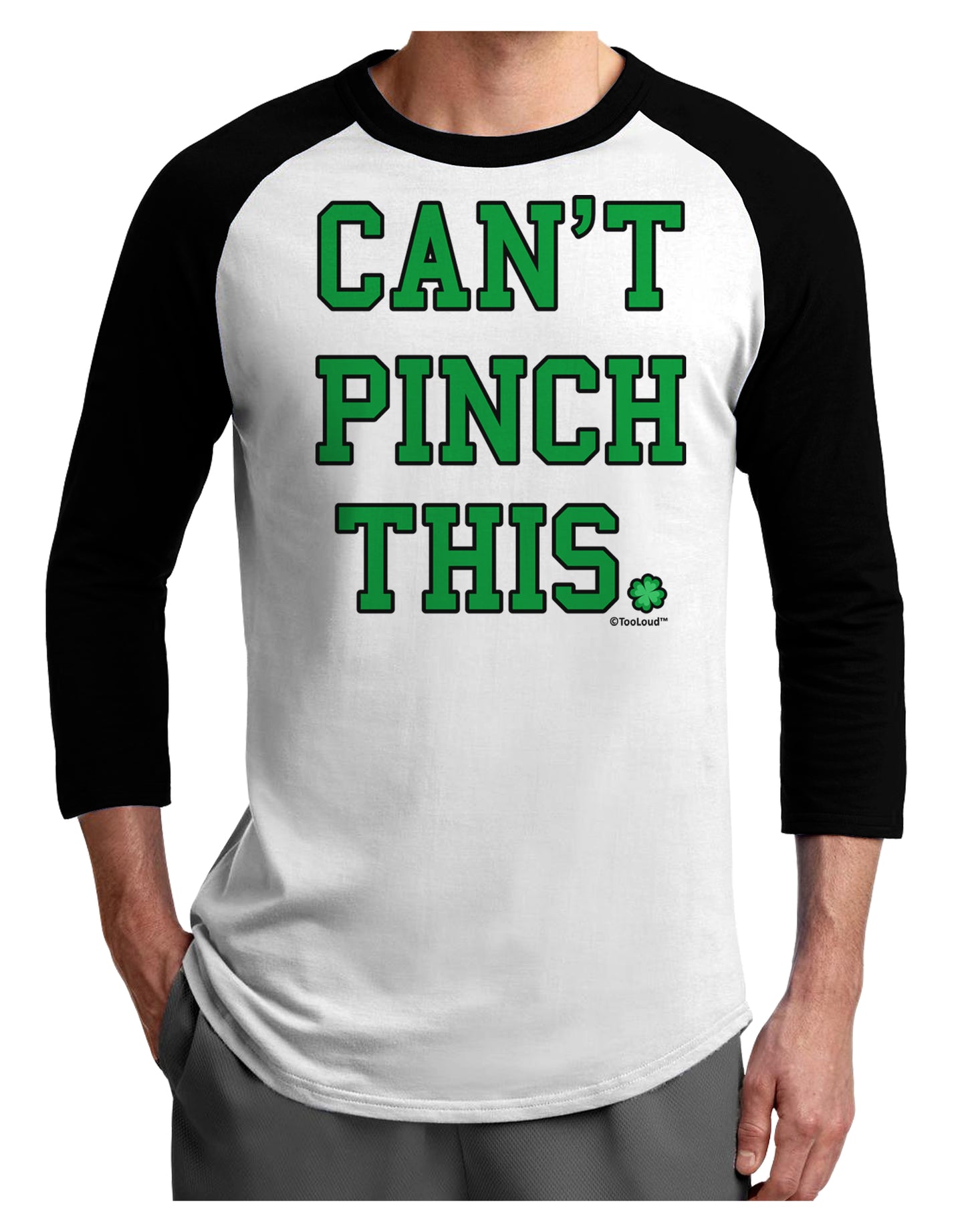 Can't Pinch This - St. Patrick's Day Adult Raglan Shirt by TooLoud-Mens T-Shirt-TooLoud-White-Black-X-Small-Davson Sales