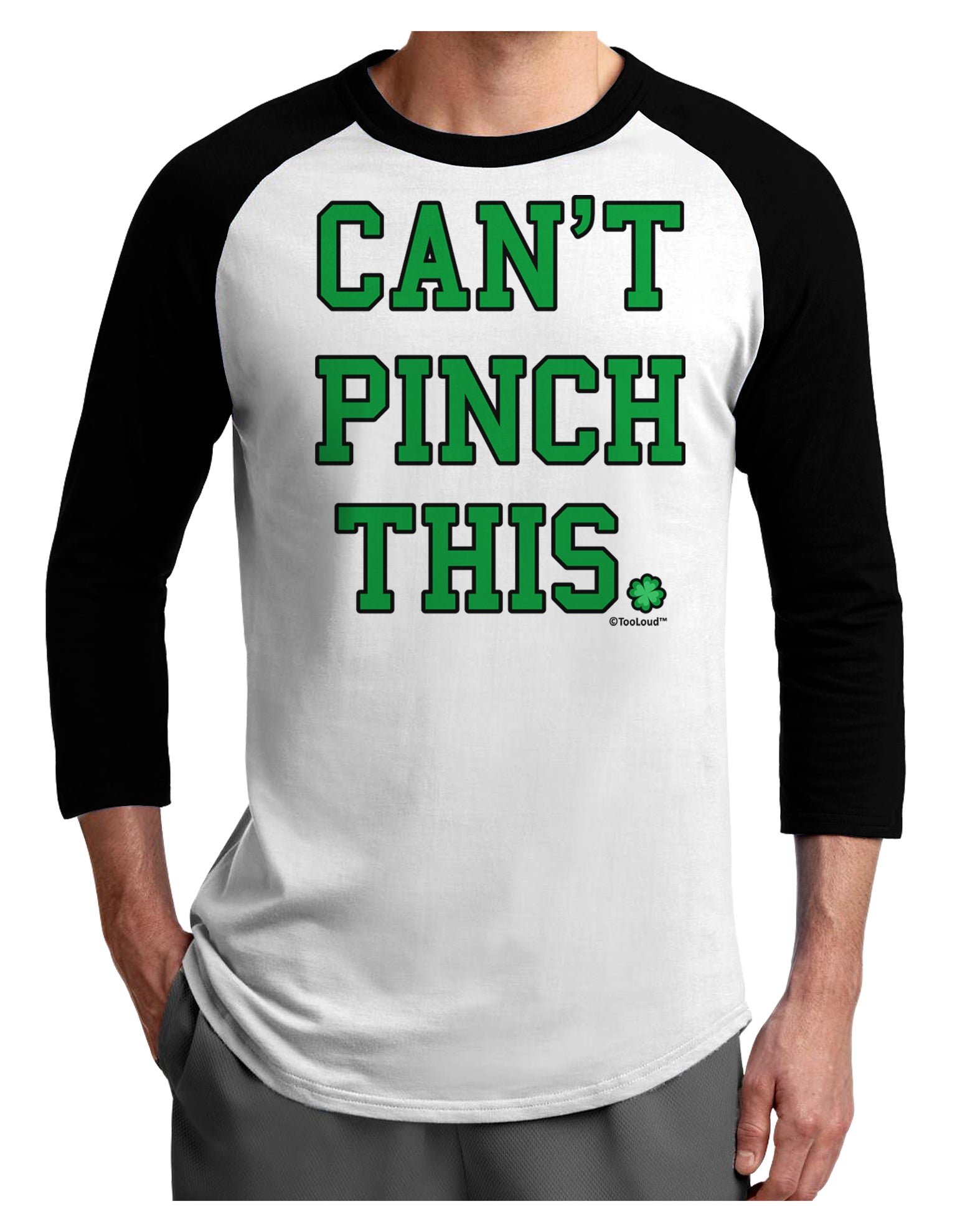 Can't Pinch This - St. Patrick's Day Adult Raglan Shirt by TooLoud-Mens T-Shirt-TooLoud-White-Black-X-Small-Davson Sales