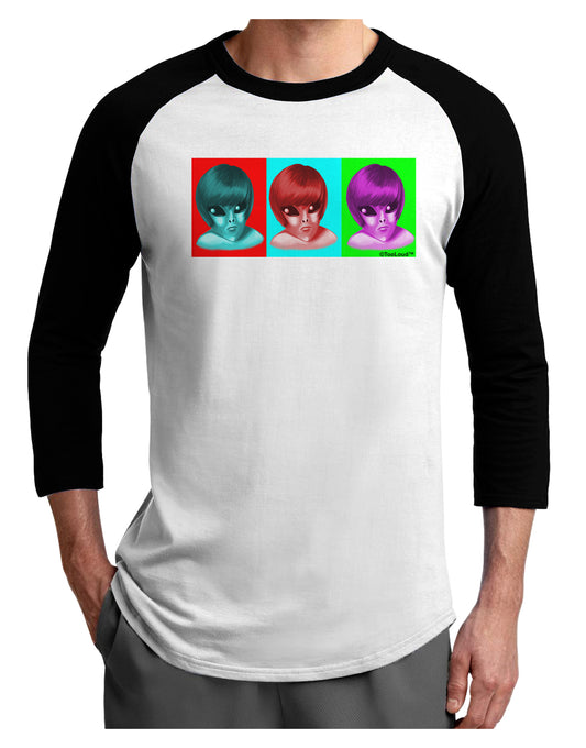 Extraterrestial Pop-art #1 Adult Raglan Shirt by TooLoud-TooLoud-White-Black-X-Small-Davson Sales
