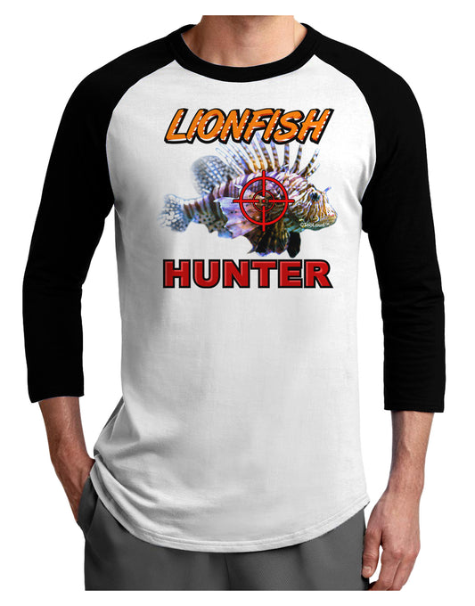 Lionfish Hunter Adult Raglan Shirt-Raglan Shirt-TooLoud-White-Black-X-Small-Davson Sales