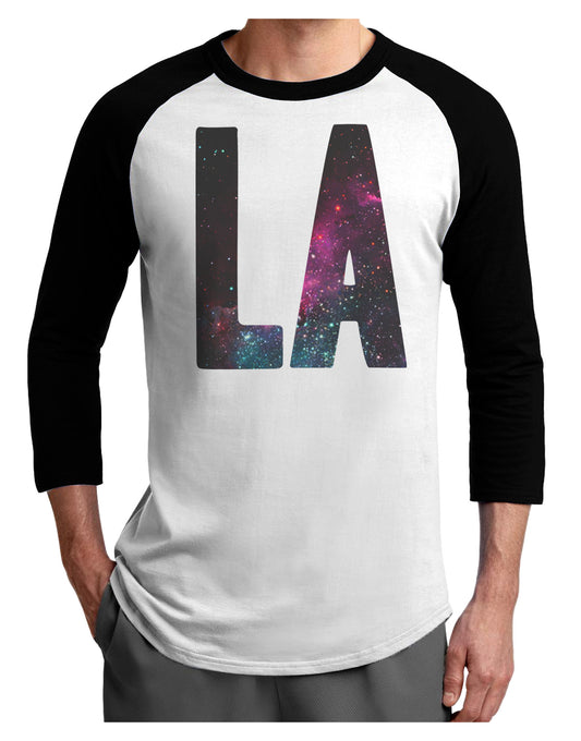 LA Outer Space Desgin Adult Raglan Shirt-Raglan Shirt-TooLoud-White-Black-X-Small-Davson Sales
