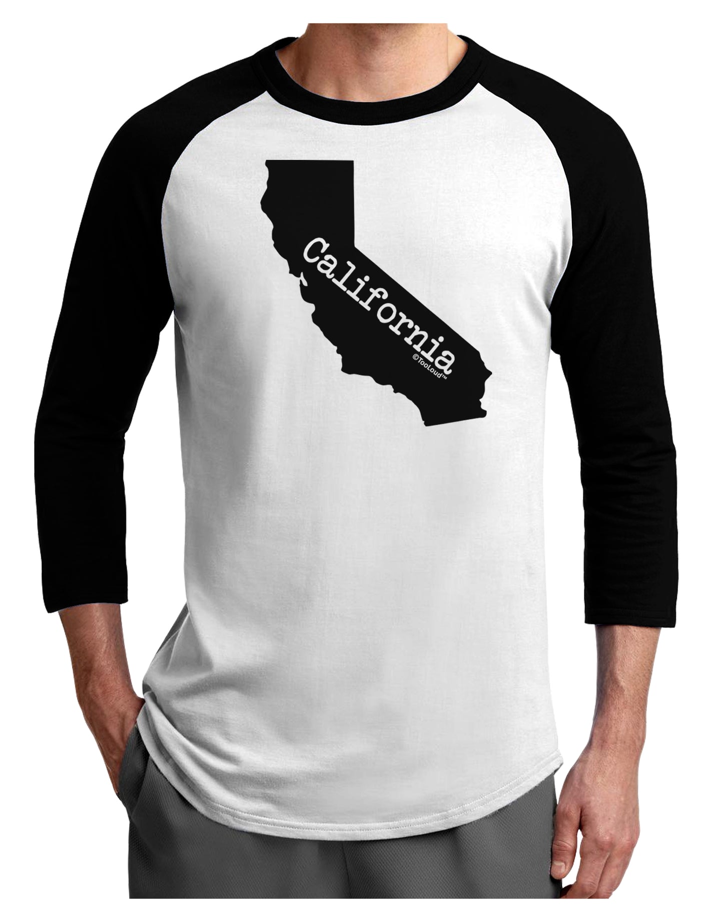 California - United States Shape Adult Raglan Shirt by TooLoud-TooLoud-White-Black-X-Small-Davson Sales