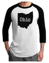 Ohio - United States Shape Adult Raglan Shirt by TooLoud-TooLoud-White-Black-X-Small-Davson Sales