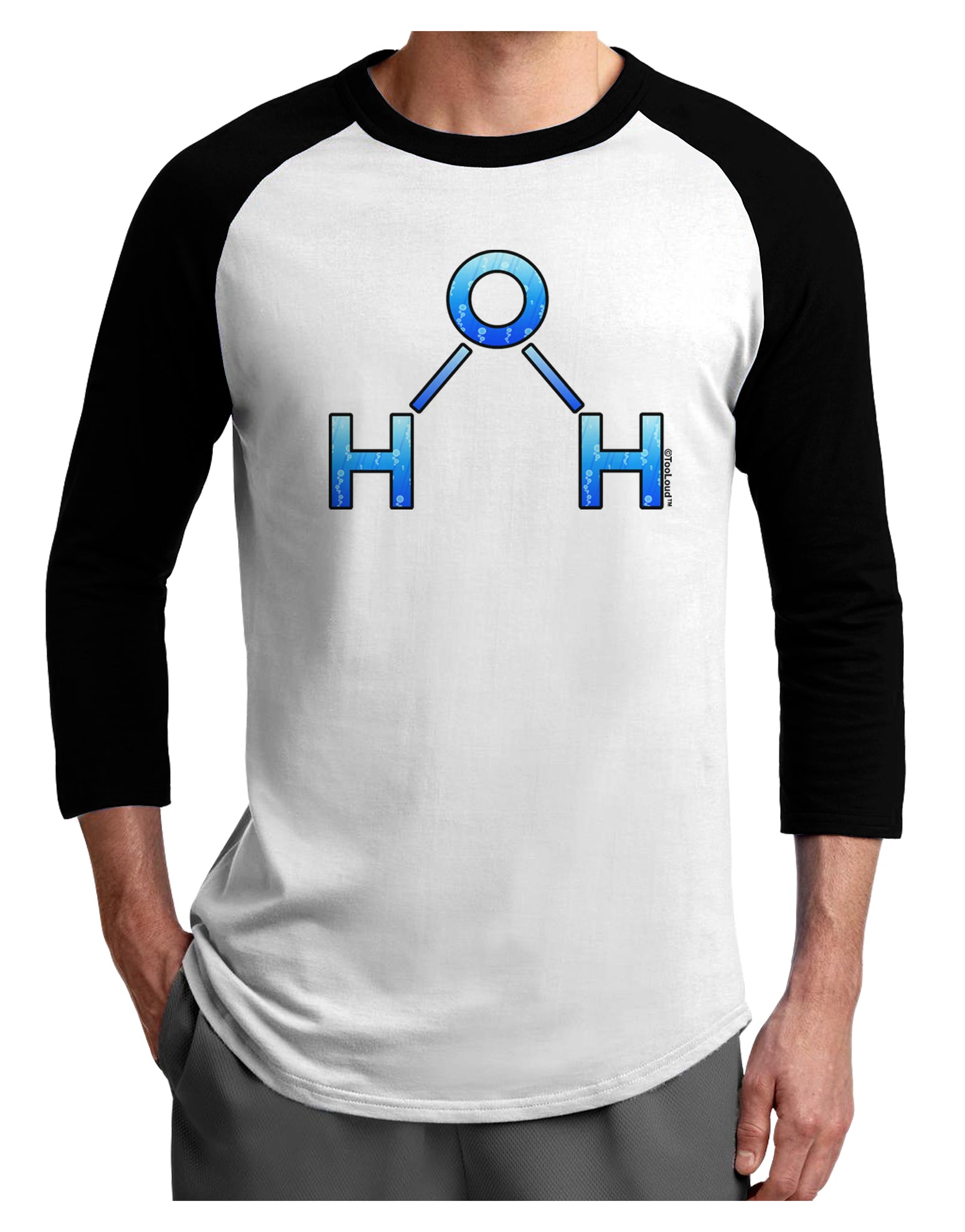 Water Molecule Adult Raglan Shirt by TooLoud-TooLoud-White-Black-X-Small-Davson Sales
