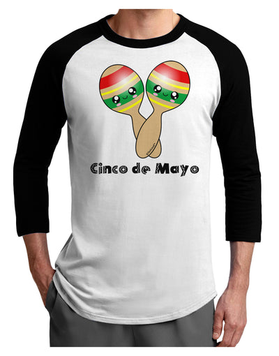 Cute Maracas Design - Cinco de Mayo Adult Raglan Shirt by TooLoud-TooLoud-White-Black-X-Small-Davson Sales