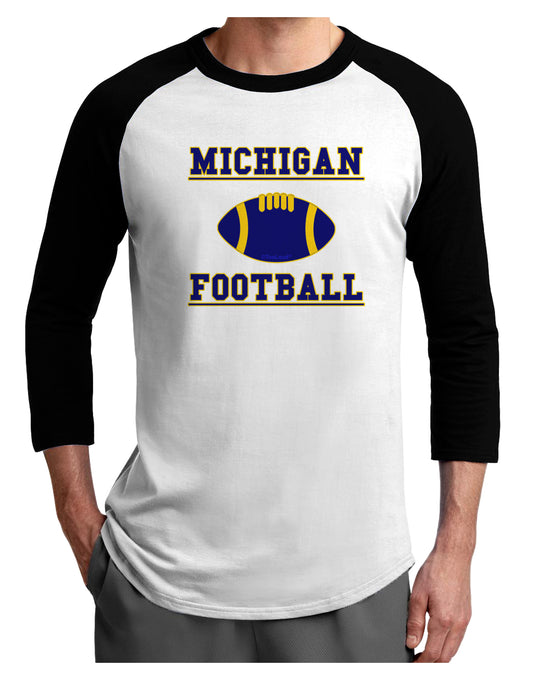 Michigan Football Adult Raglan Shirt by TooLoud-TooLoud-White-Black-X-Small-Davson Sales
